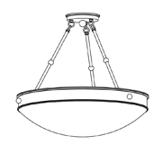 Alabaster Bowl Light Fixture with 3 Rods